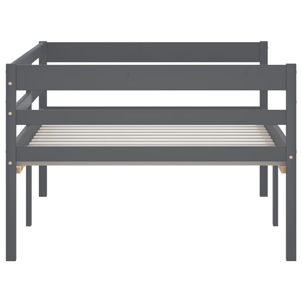 Cadre de lit sans matelas gris foncé bois pin massif 90x200cm