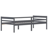 Cadre de lit sans matelas gris foncé bois pin massif 90x200cm