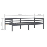 Cadre de lit sans matelas gris foncé bois pin massif 90x200cm