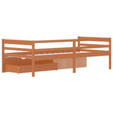 Cadre de lit avec rangement sans matelas marron miel 90x200 cm