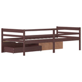 Cadre de lit avec rangement sans matelas marron foncé 90x200 cm