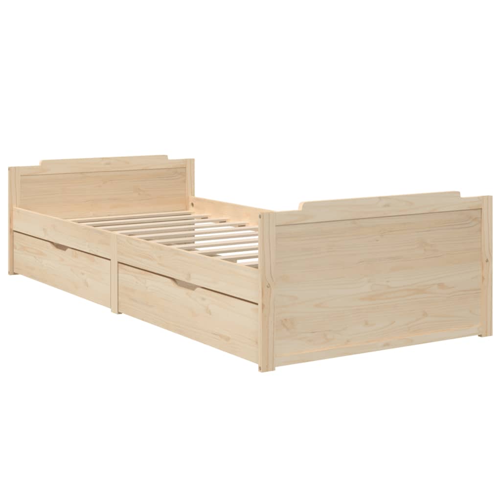 Bed frame without mattress solid pine wood 90x200 cm