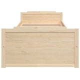 Bed frame without mattress solid pine wood 90x200 cm