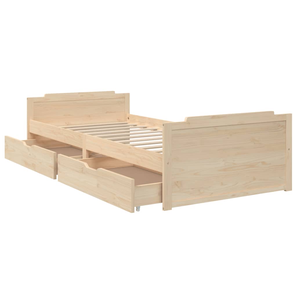 Bed frame without mattress solid pine wood 90x200 cm