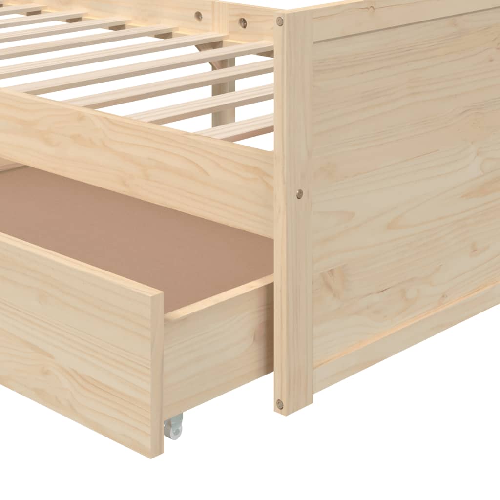 Bed frame without mattress solid pine wood 90x200 cm