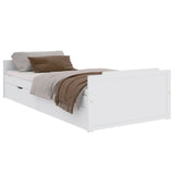 Bed frame without mattress white solid pine wood 90x200 cm