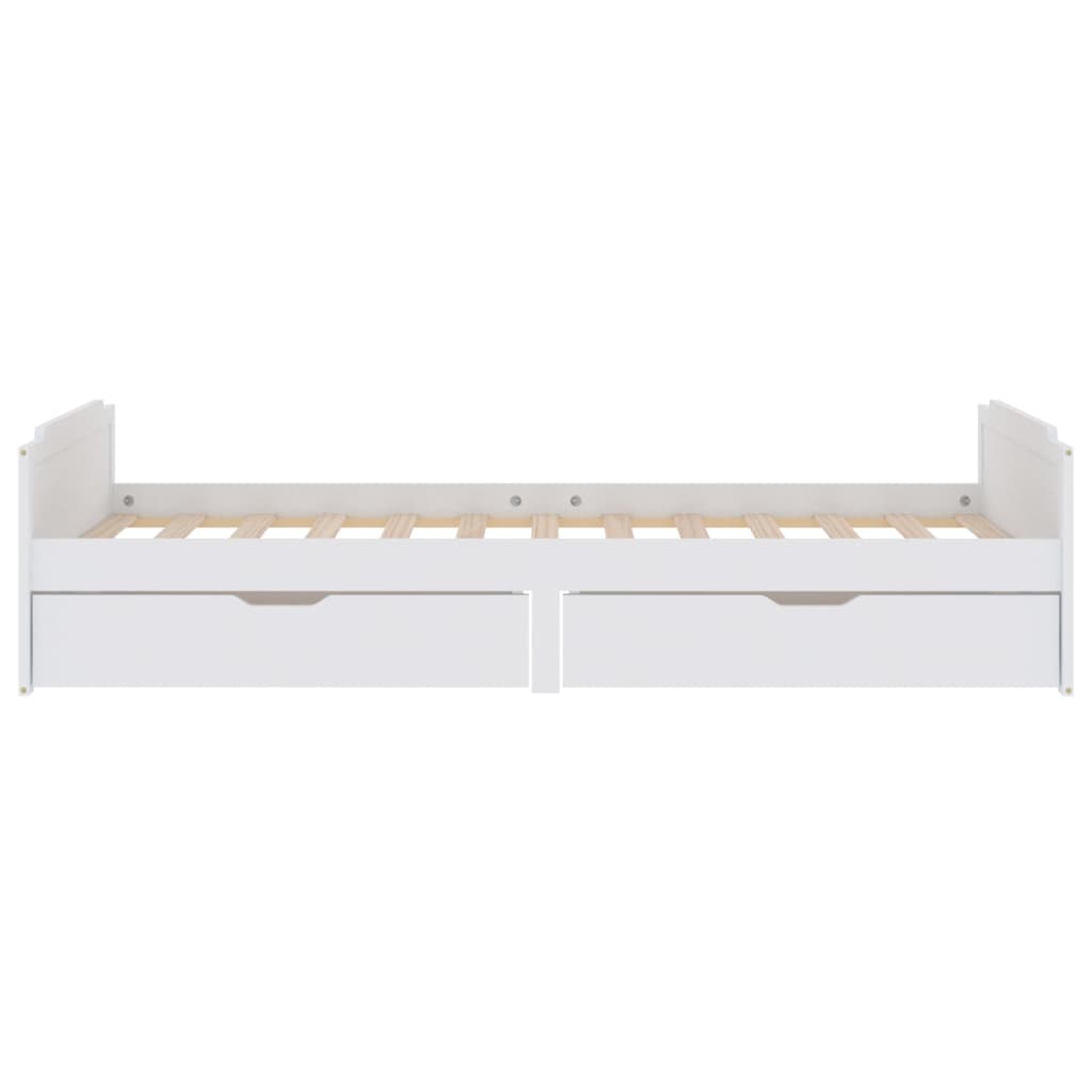 Bed frame without mattress white solid pine wood 90x200 cm