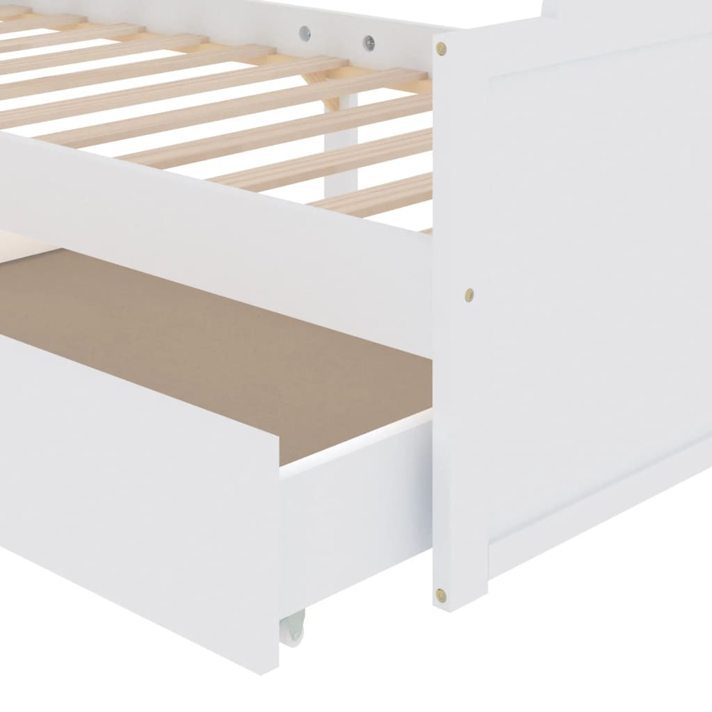 Bed frame without mattress white solid pine wood 90x200 cm