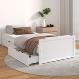 Bed frame without mattress white solid pine wood 90x200 cm