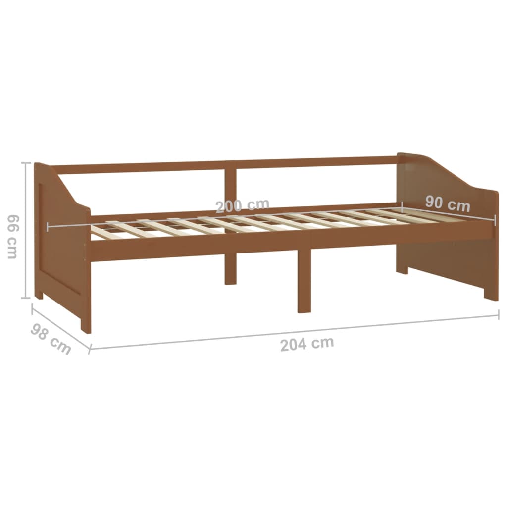 Lit de repos 3 places sans matelas Marron miel 90x200 cm