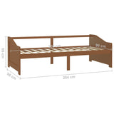 Lit de repos 3 places sans matelas Marron miel 90x200 cm