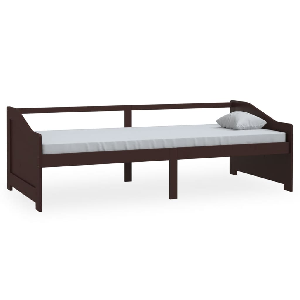 Lit de repos 3 places sans matelas Marron foncé 90x200 cm