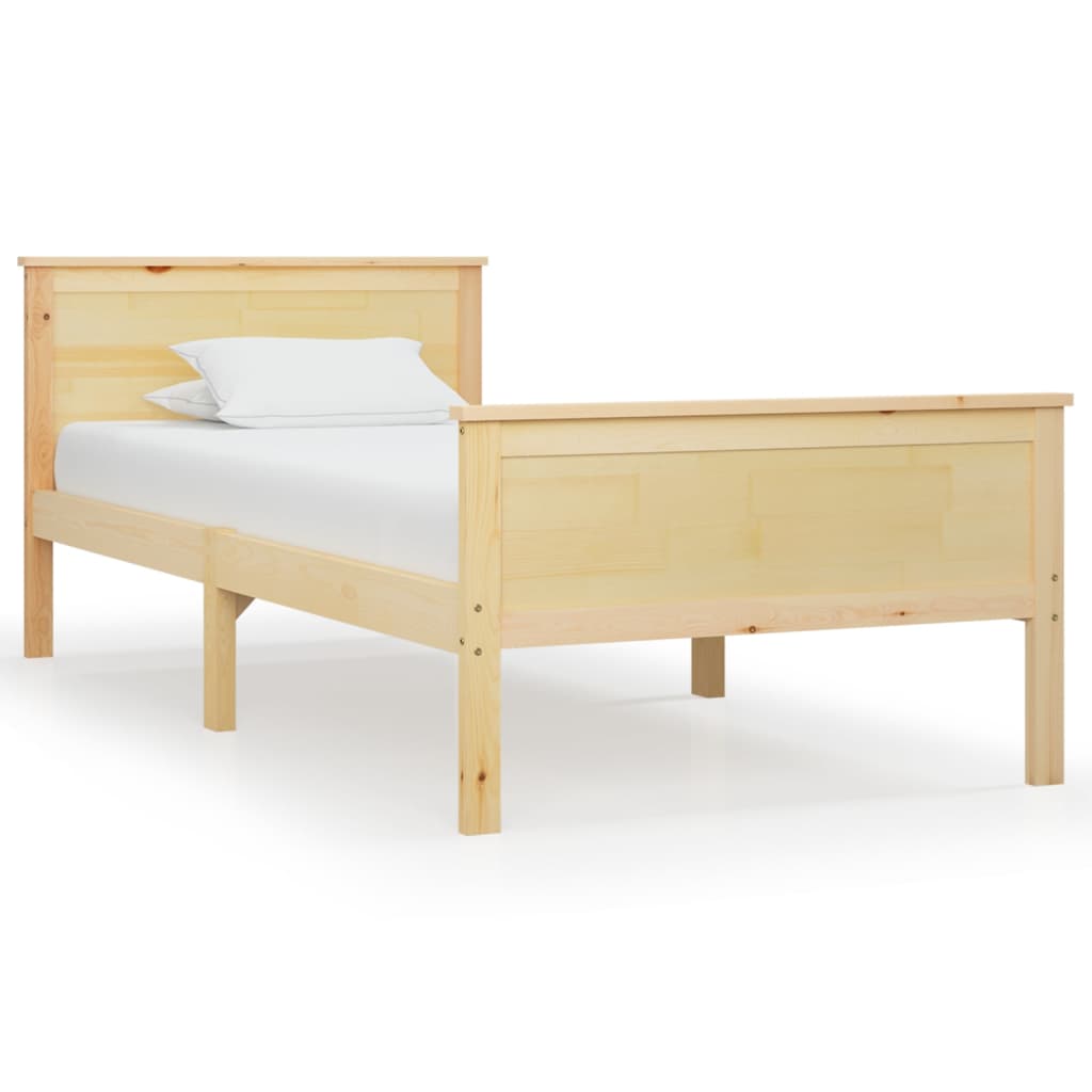 Cadre de lit sans matelas bois de pin massif 90x200 cm