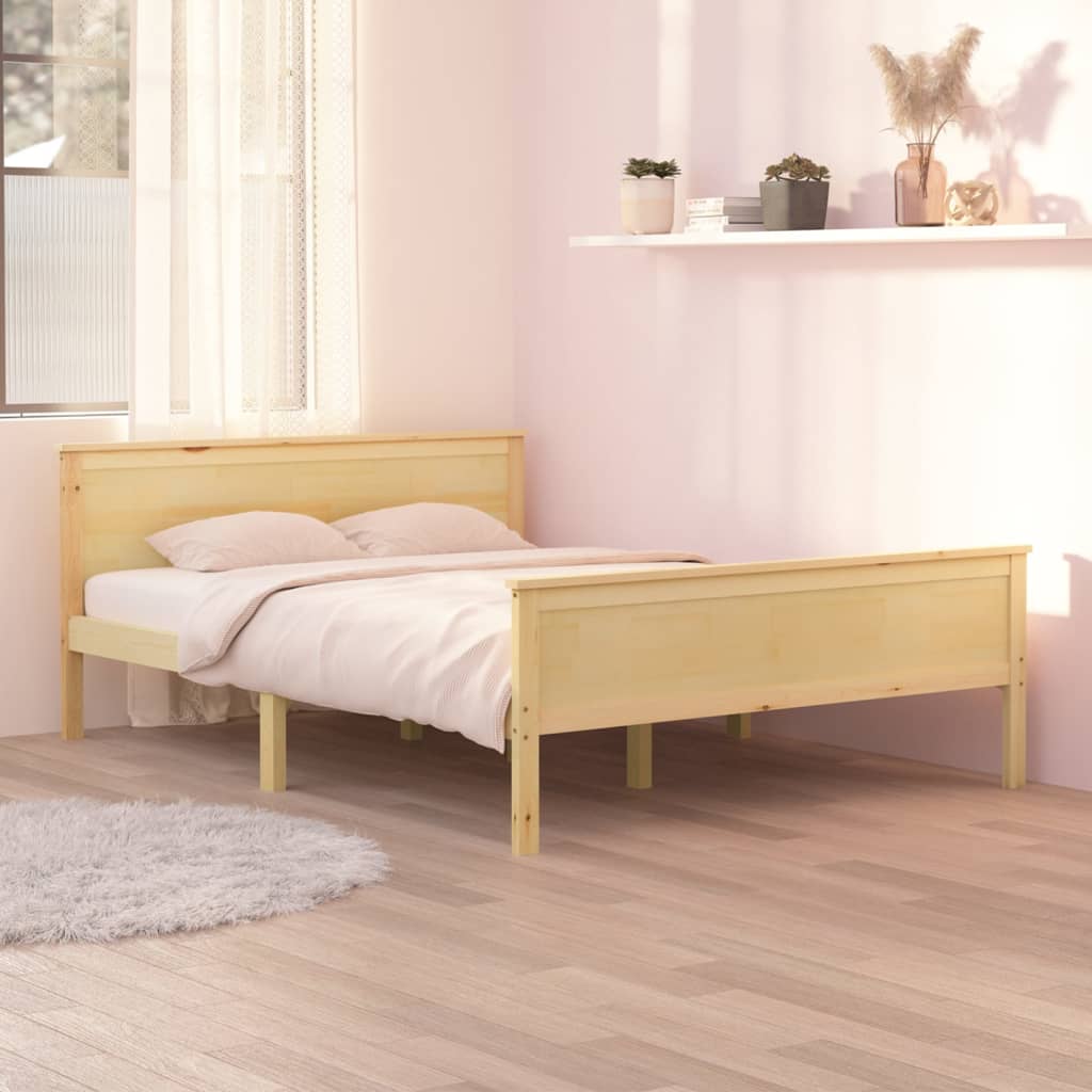 Cadre de lit sans matelas bois massif de pin 140x200 cm