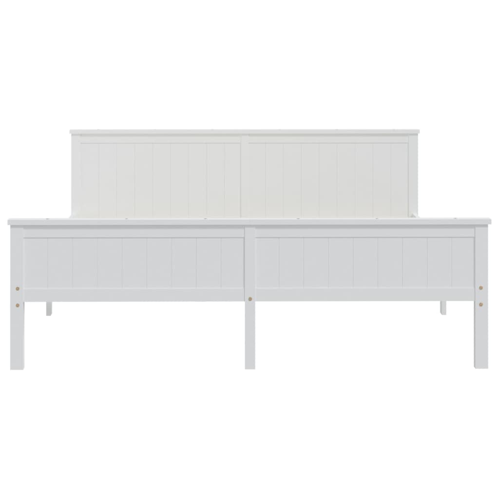 Cadre de lit sans matelas blanc bois massif de pin 200x200 cm