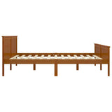 Cadre de lit sans matelas marron miel bois massif pin 180x200cm