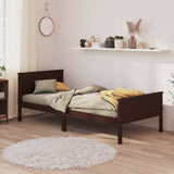 Cadre de lit sans matelas marron foncé bois pin massif 90x200cm