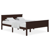 Cadre de lit sans matelas marron foncé pin massif 120x200 cm