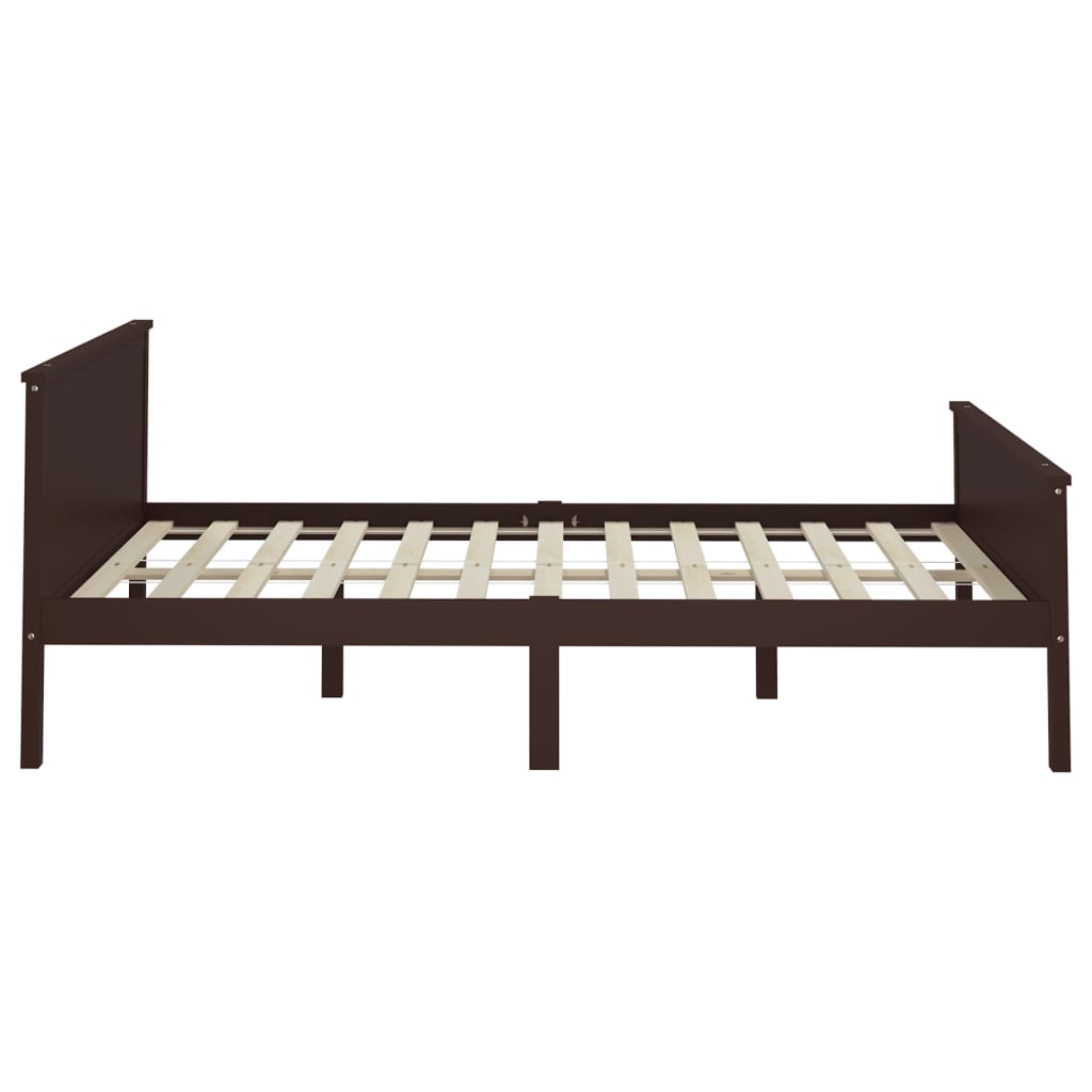 Cadre de lit sans matelas marron foncé pin massif 120x200 cm