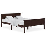 Cadre de lit sans matelas marron foncé pin massif 140x200 cm