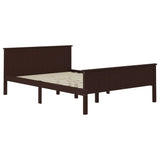 Cadre de lit sans matelas marron foncé pin massif 140x200 cm