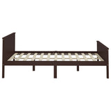 Cadre de lit sans matelas marron foncé pin massif 140x200 cm