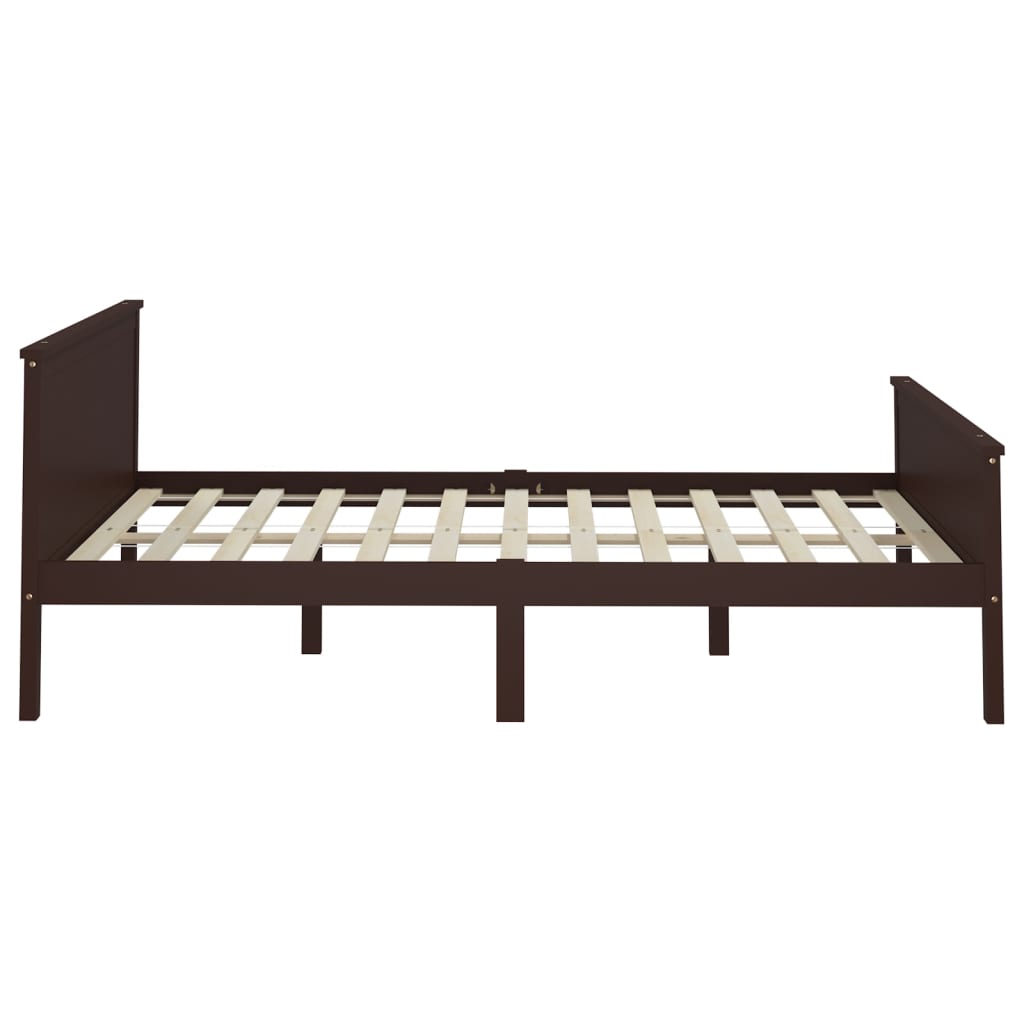 Cadre de lit sans matelas marron foncé pin massif 160x200 cm