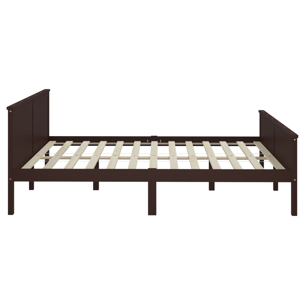 Cadre de lit sans matelas marron foncé pin massif 180x200 cm