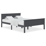 Cadre de lit sans matelas gris bois de pin massif 120x200 cm