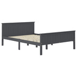 Cadre de lit sans matelas gris bois de pin massif 120x200 cm