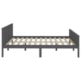 Cadre de lit sans matelas gris bois massif de pin 180x200 cm