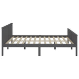 Cadre de lit sans matelas bois massif de pin gris 200x200 cm