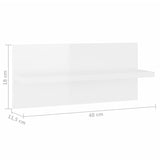 Étagères murales 2 pcs blanc brillant bois d'ingénierie