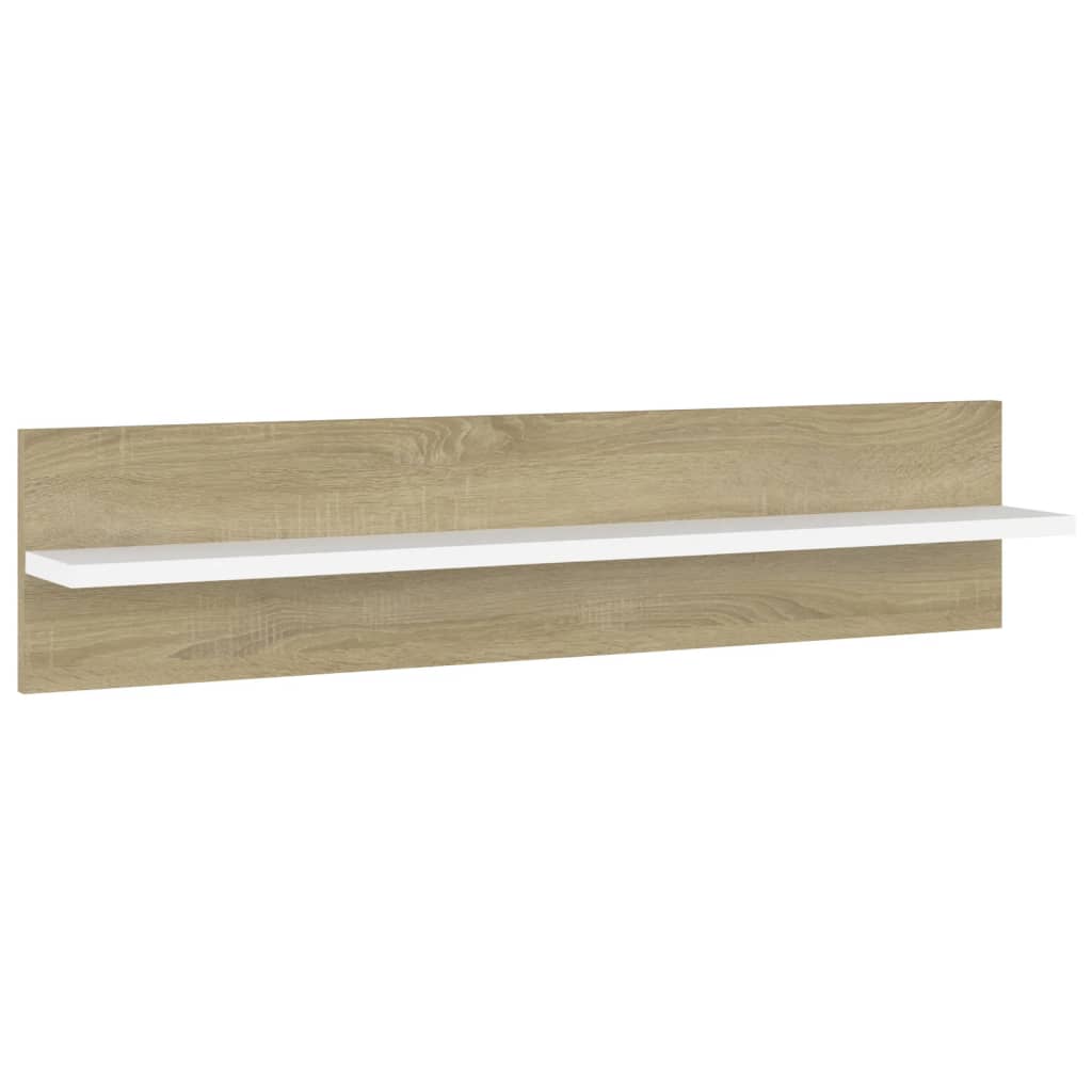 Étagères murales 2 pcs blanc et chêne sonoma bois d'ingénierie