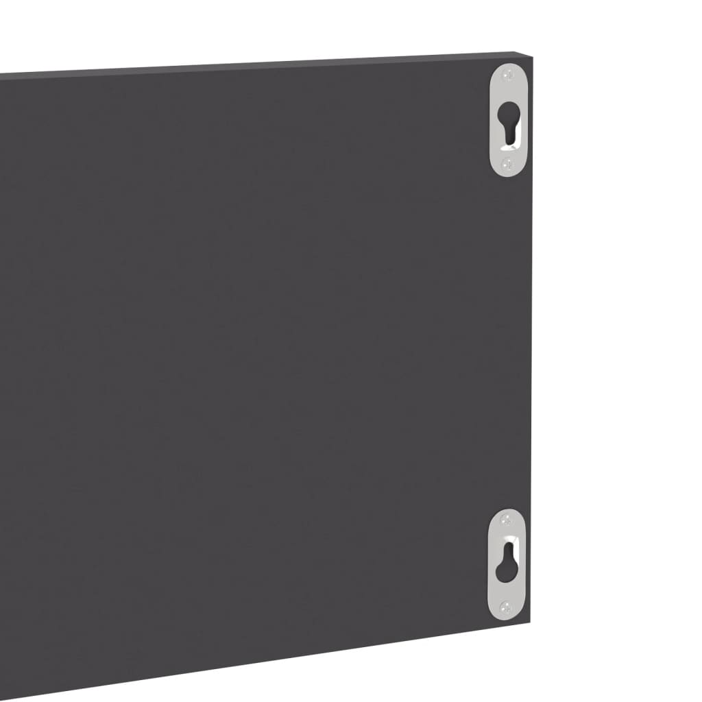 Étagères murales 2 pcs gris brillant bois d'ingénierie