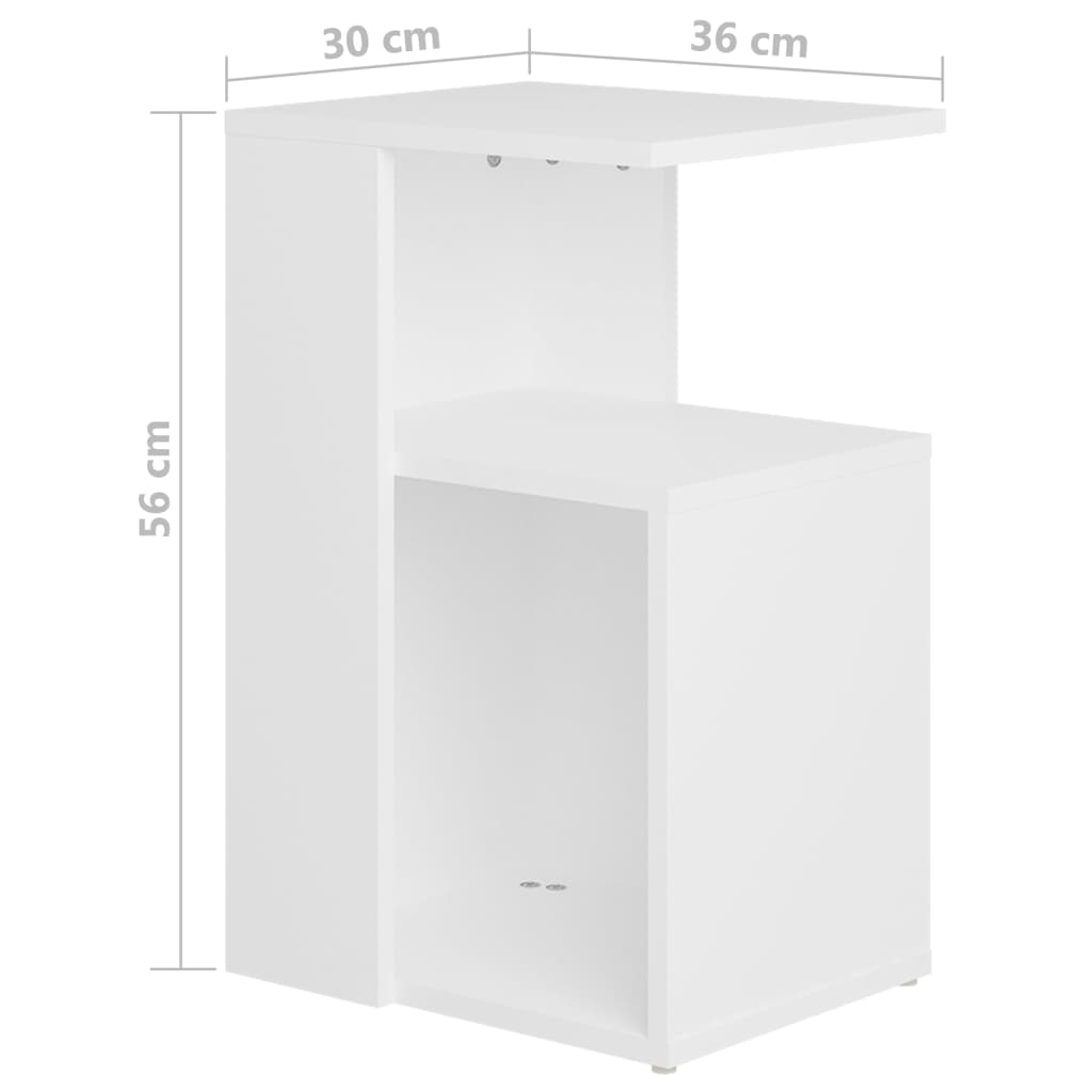 Table d'appoint Blanc 36x30x56 cm Bois d’ingénierie