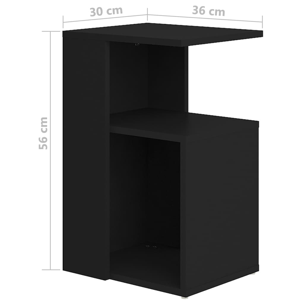 Table d'appoint Noir 36x30x56 cm Bois d’ingénierie