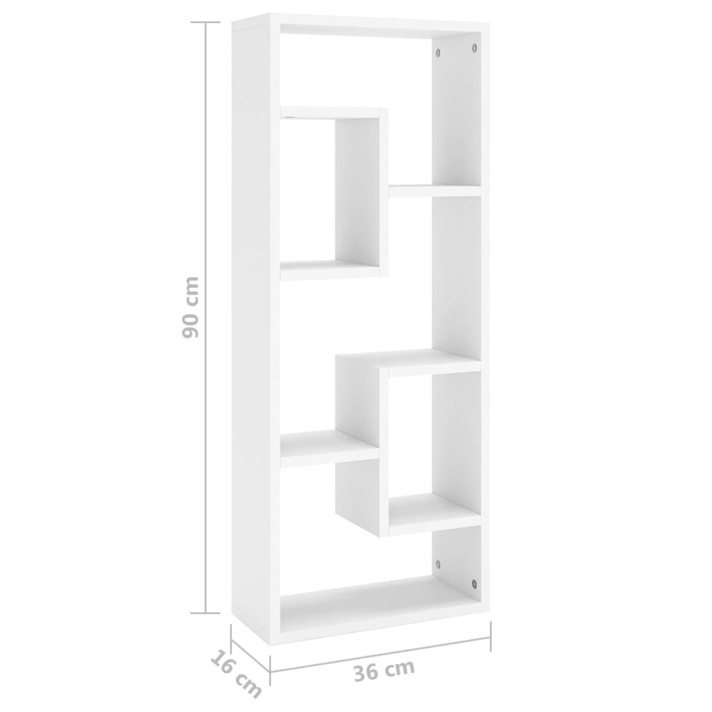 Étagère murale Blanc 36x16x90 cm Bois d'ingénierie