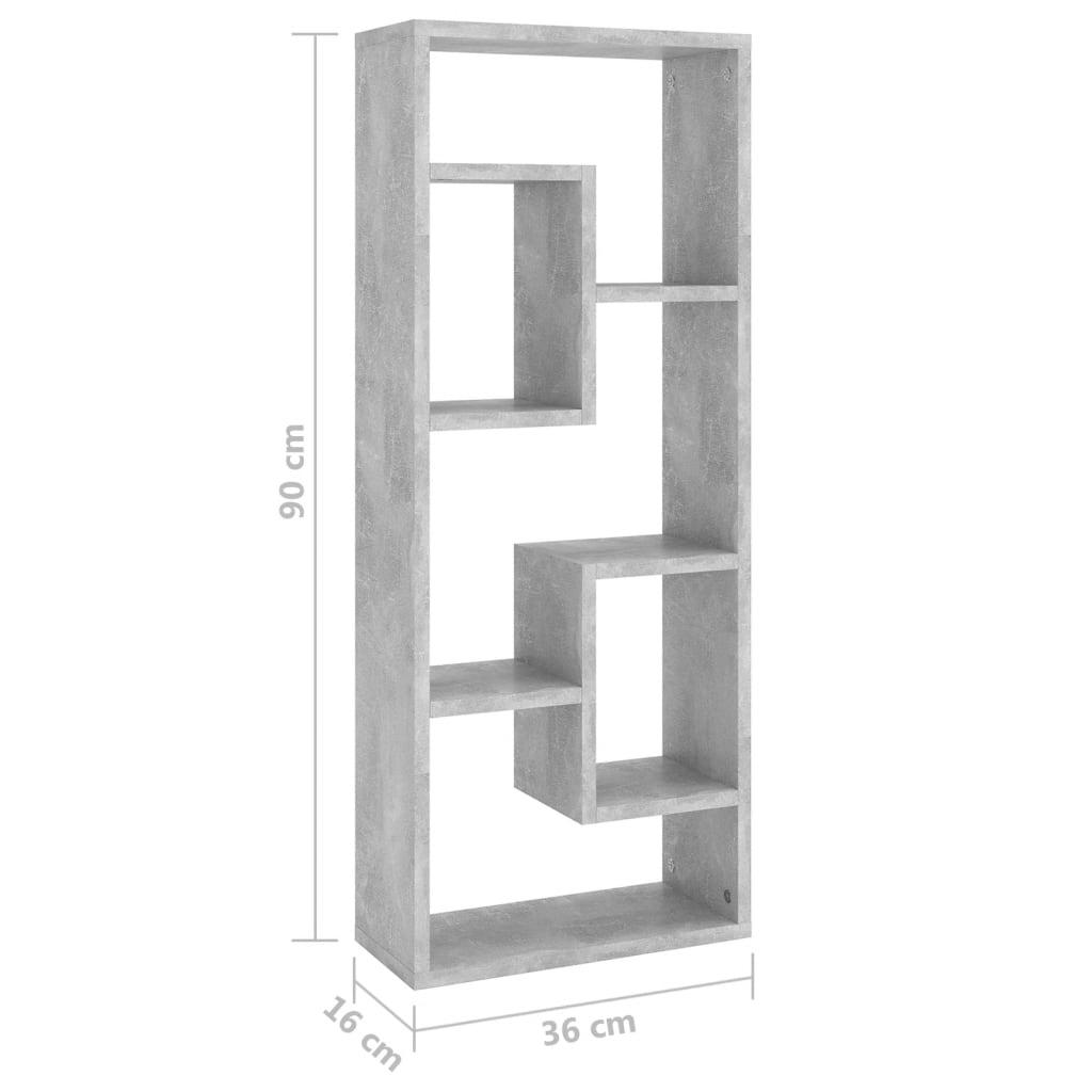 Étagère murale Gris béton 36x16x90 cm Bois d'ingénierie