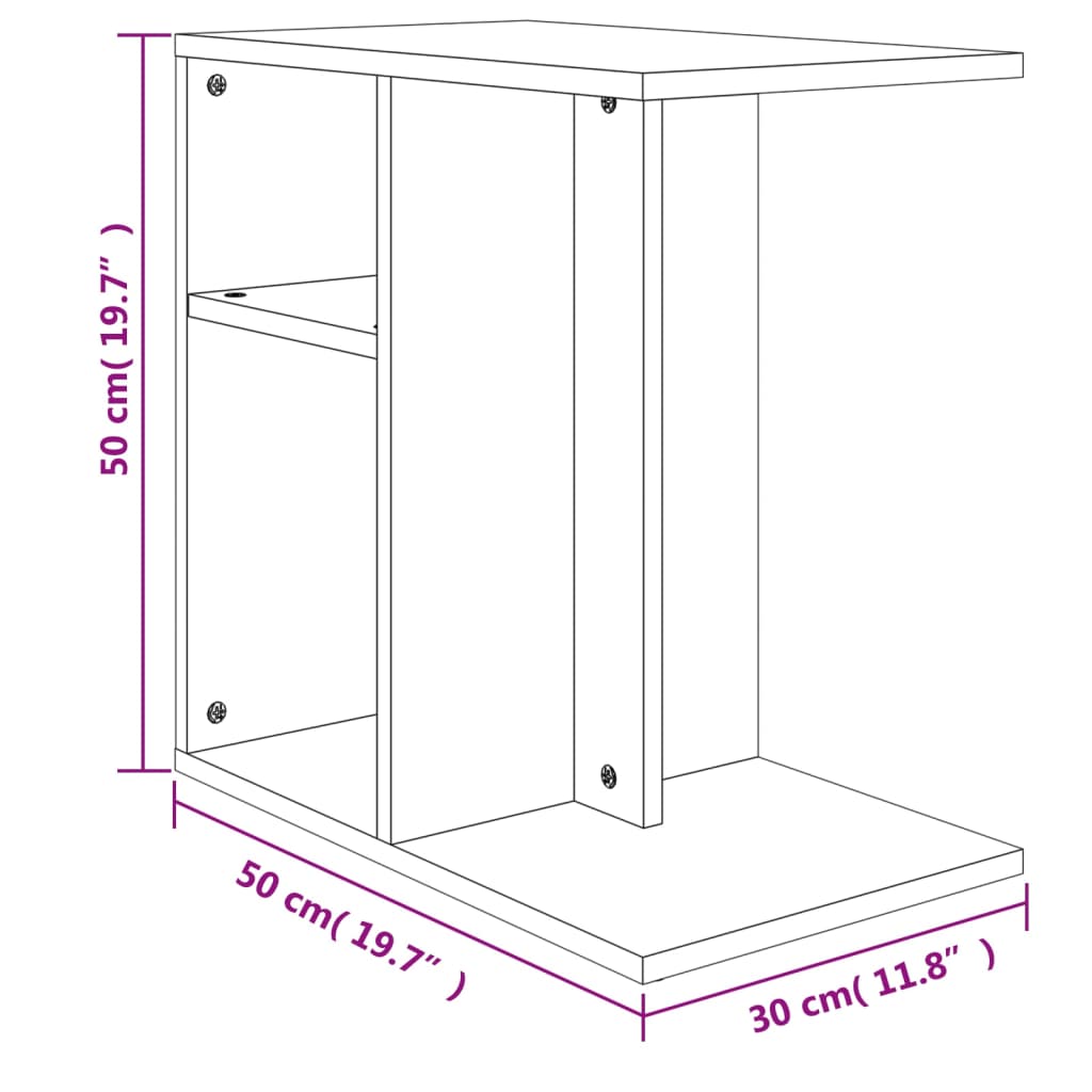 Side table Sonoma oak 50x30x50 cm Engineered wood