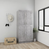 Concrete Grey Wardrobe 82.5x51.5x180 cm Chipboard