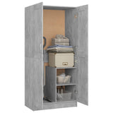 Concrete Grey Wardrobe 82.5x51.5x180 cm Chipboard