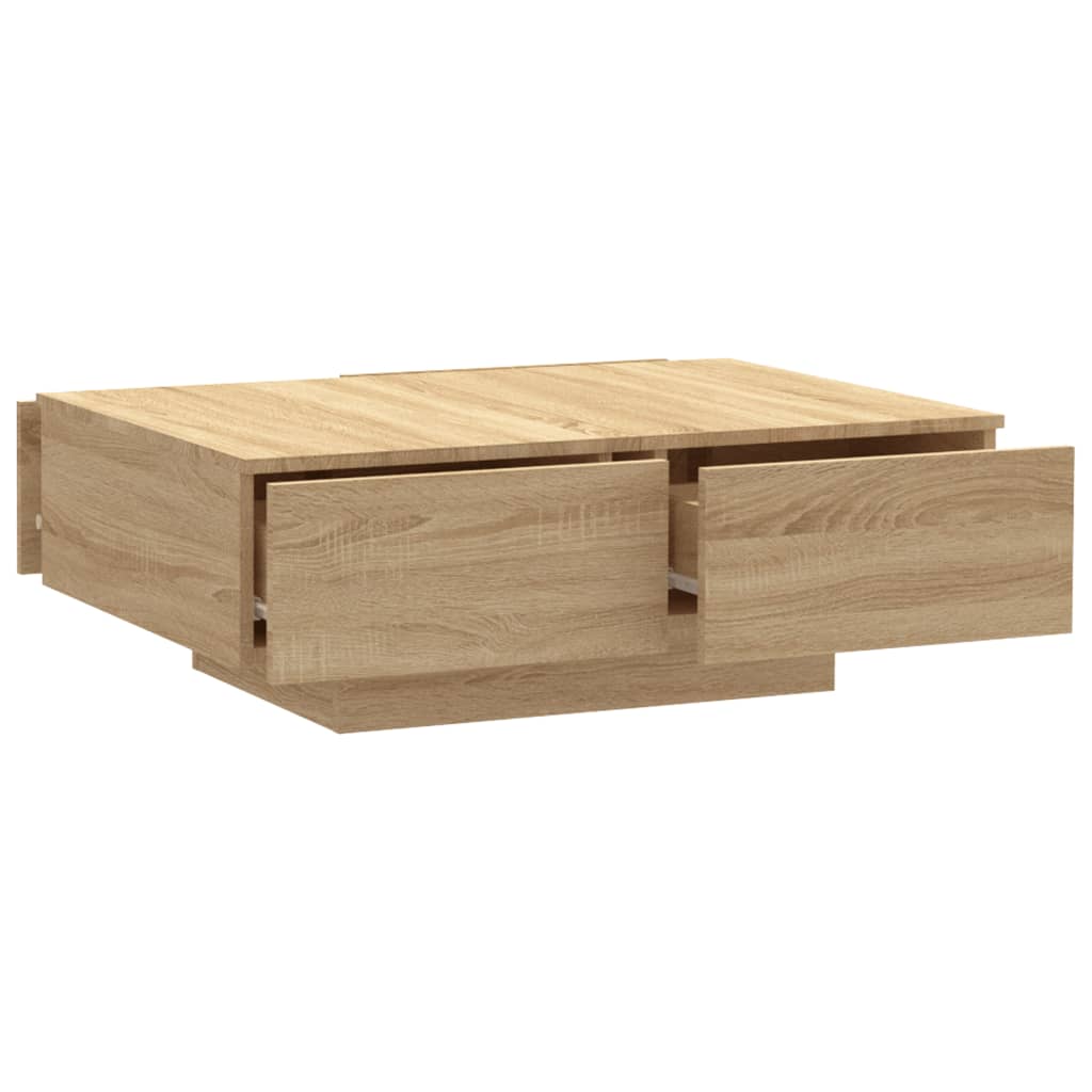 Table basse chêne sonoma 90x60x31 cm bois d'ingénierie