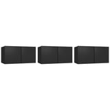 Meubles TV suspendus 3 pcs Noir 60x30x30 cm