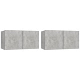 Meubles TV suspendus 2 pcs Gris béton 60x30x30 cm