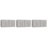 Meubles TV suspendus 3 pcs Gris béton 60x30x30 cm