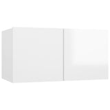 Meuble TV suspendu Blanc brillant 60x30x30 cm