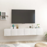 3 pcs Hanging TV Cabinets Glossy White 60x30x30 cm