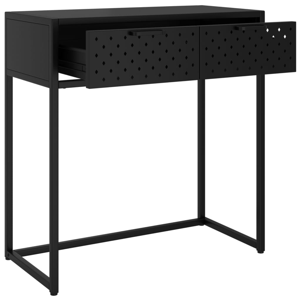 Table console Noir 72x35x75 cm Acier