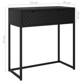 Table console Noir 72x35x75 cm Acier